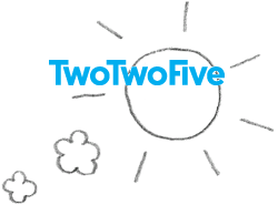 TwoTwoFive logo